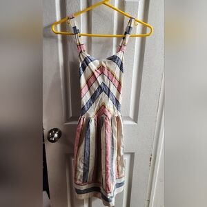 Striped Multicolor Girld Sundress - CARTERS Size 14 - Linen, Viscose.